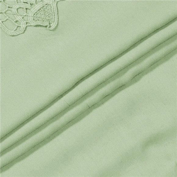 NEW Green Crochet Lace High Neck Dress - Picture 5 of 6